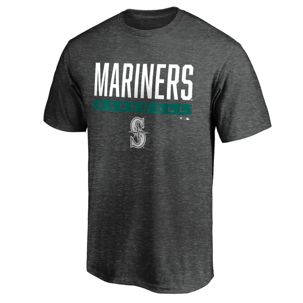 Charcoal Seattle Mariners Win Stripe Logo T-Shirt