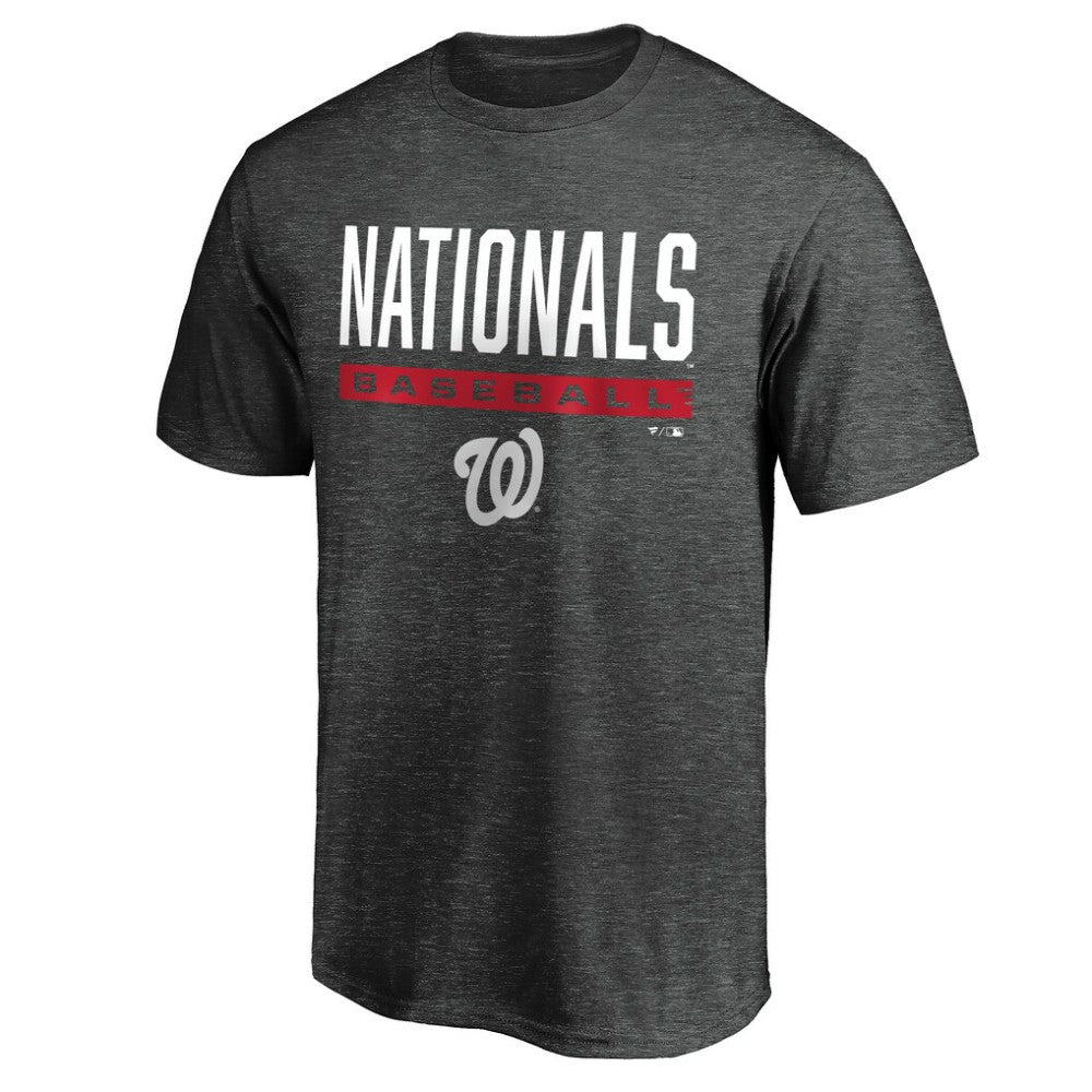 Charcoal Washington Nationals Win Stripe Logo T-Shirt