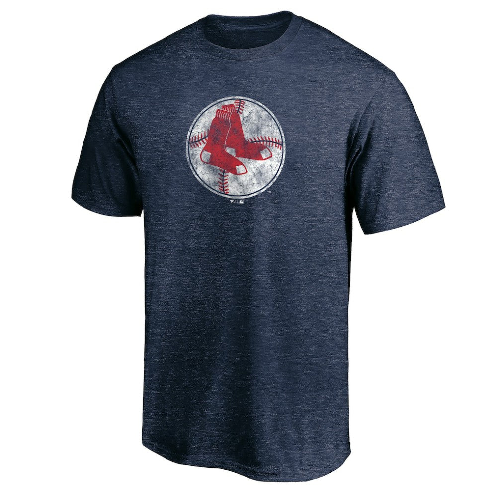 Navy Boston Red Sox Cooperstown Collection True Classics Throwback Logo Tri-Blend T-Shirt