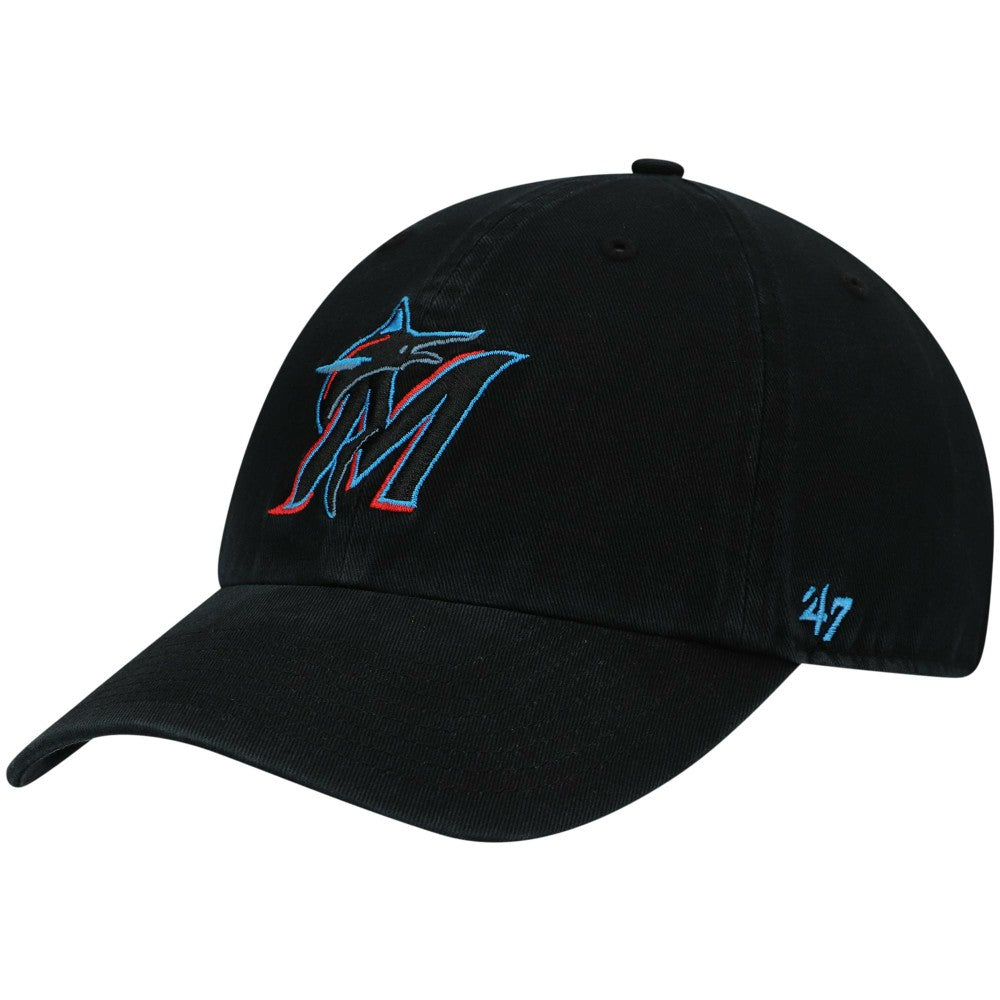 Black Miami Marlins '47 Clean Up Adjustable Hat