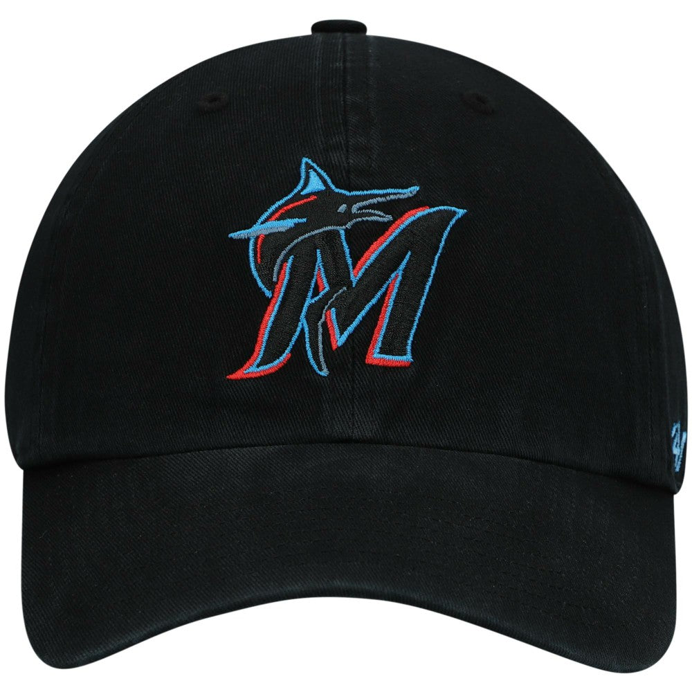 Black Miami Marlins '47 Clean Up Adjustable Hat