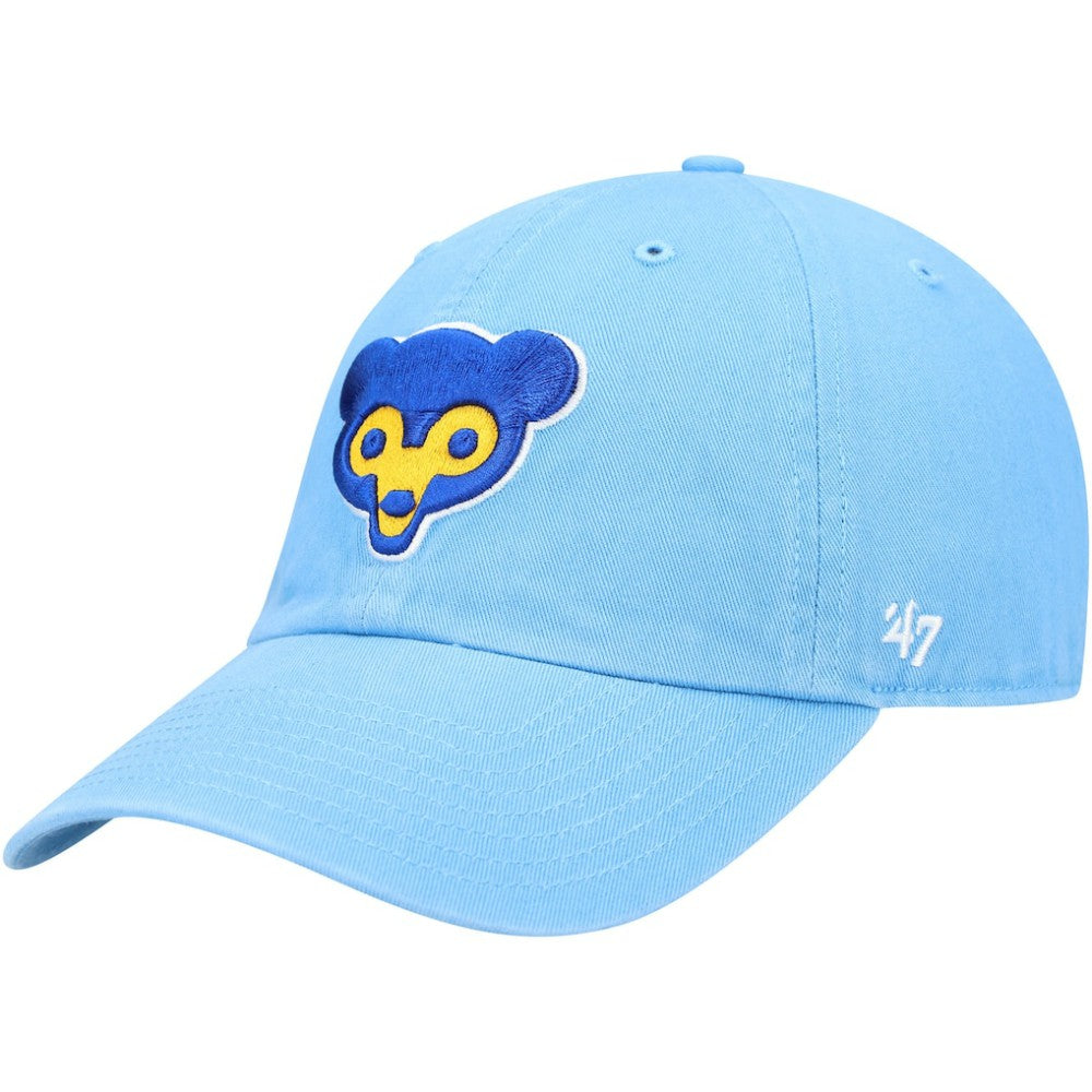 Light Blue Chicago Cubs '47 Logo Cooperstown Collection Clean Up Adjustable Hat