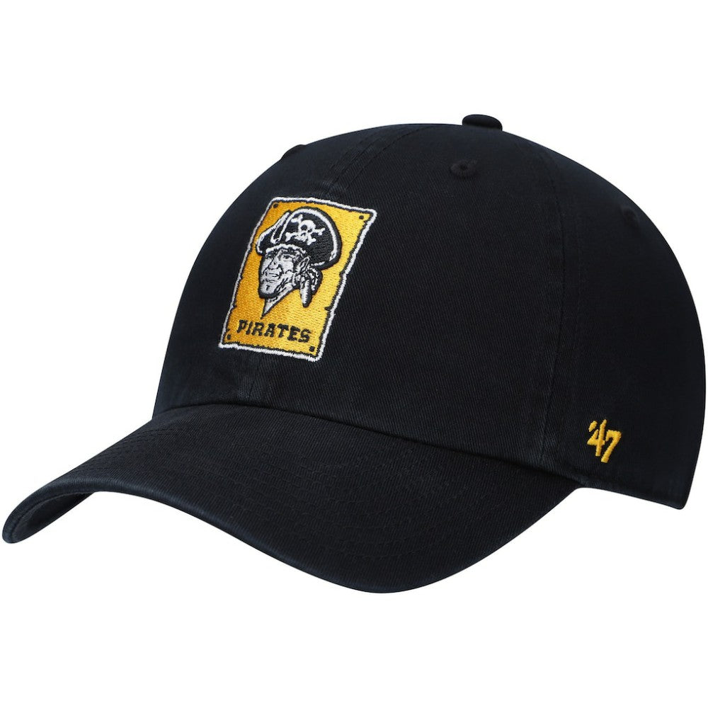 Black Pittsburgh Pirates '47 Logo Cooperstown Collection Clean Up Adjustable Hat