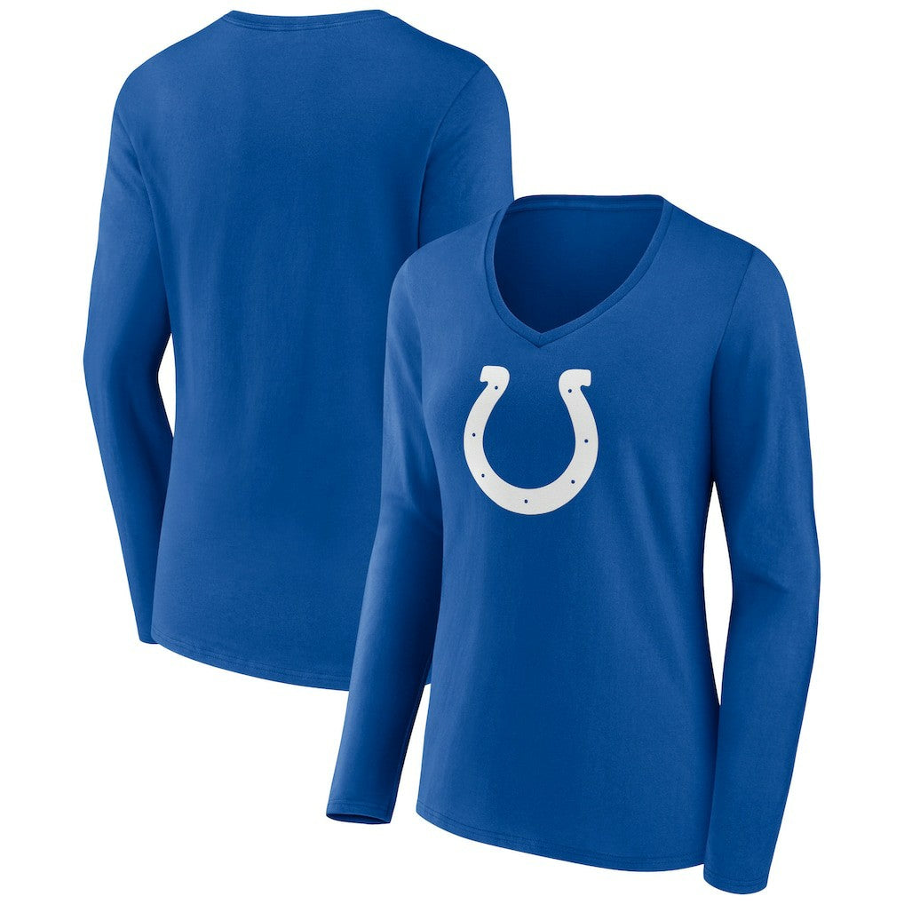 Women's Primary Team Logo Long Sleeve V-Neck T-Shirt - Indianapolis Colts T-shirts