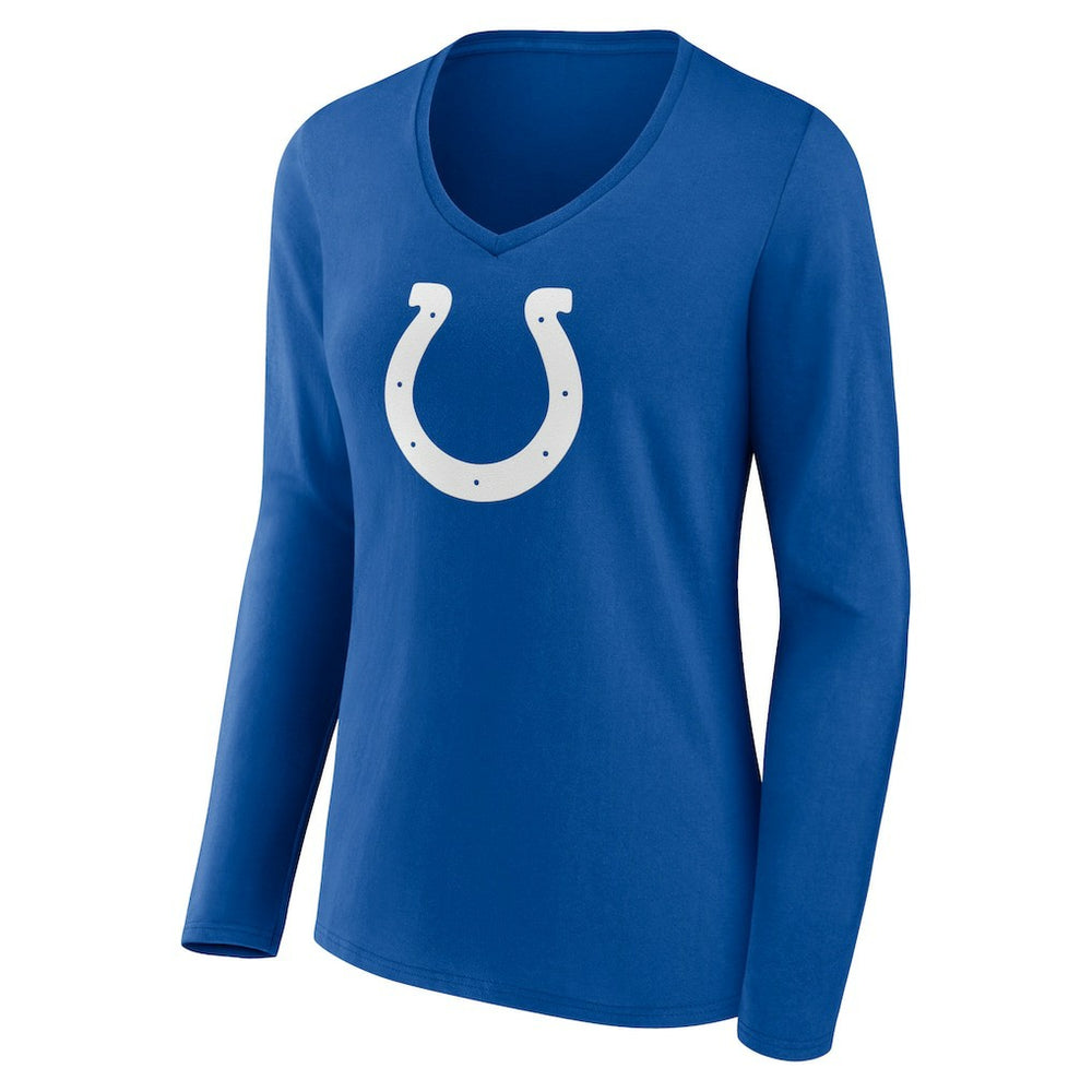 Women's Primary Team Logo Long Sleeve V-Neck T-Shirt - Indianapolis Colts T-shirts