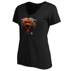 Women's Midnight Mascot Logo V-Neck T-Shirt - Chicago Bears T-shirts