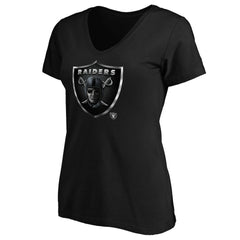 Women's Midnight Mascot Logo V-Neck T-Shirt - Las Vegas Raiders T-shirts