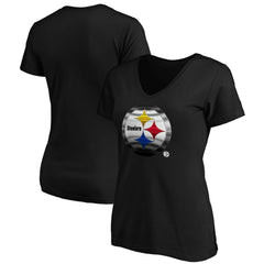 Women's Midnight Mascot Logo V-Neck T-Shirt - Pittsburgh Steelers T-shirts