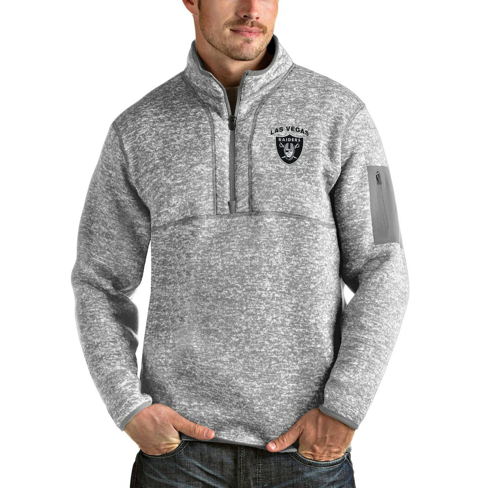 Antigua Fortune Quarter-Zip Pullover Jacket - Las Vegas Raiders Pullover