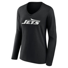 Women's Primary Team Logo Long Sleeve V-Neck T-Shirt - New York Jets T-shirts