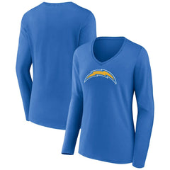 Women's Primary Team Logo Long Sleeve V-Neck T-Shirt - Los Angeles Chargers T-shirts