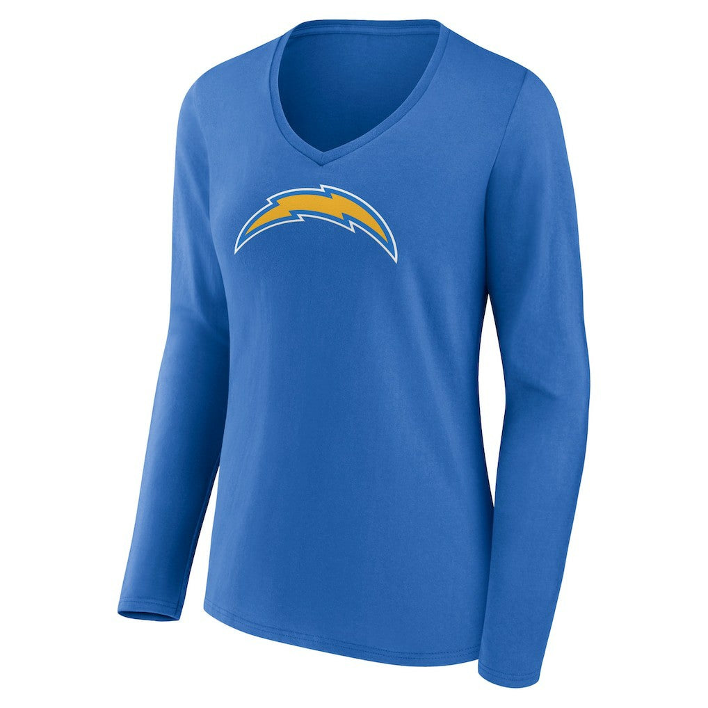 Women's Primary Team Logo Long Sleeve V-Neck T-Shirt - Los Angeles Chargers T-shirts