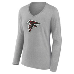 Women's Primary Team Logo Long Sleeve V-Neck T-Shirt - Atlanta Falcons T-shirts