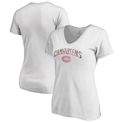 NHL Montreal Canadiens Women's Floral Arched V-Neck T-Shirt