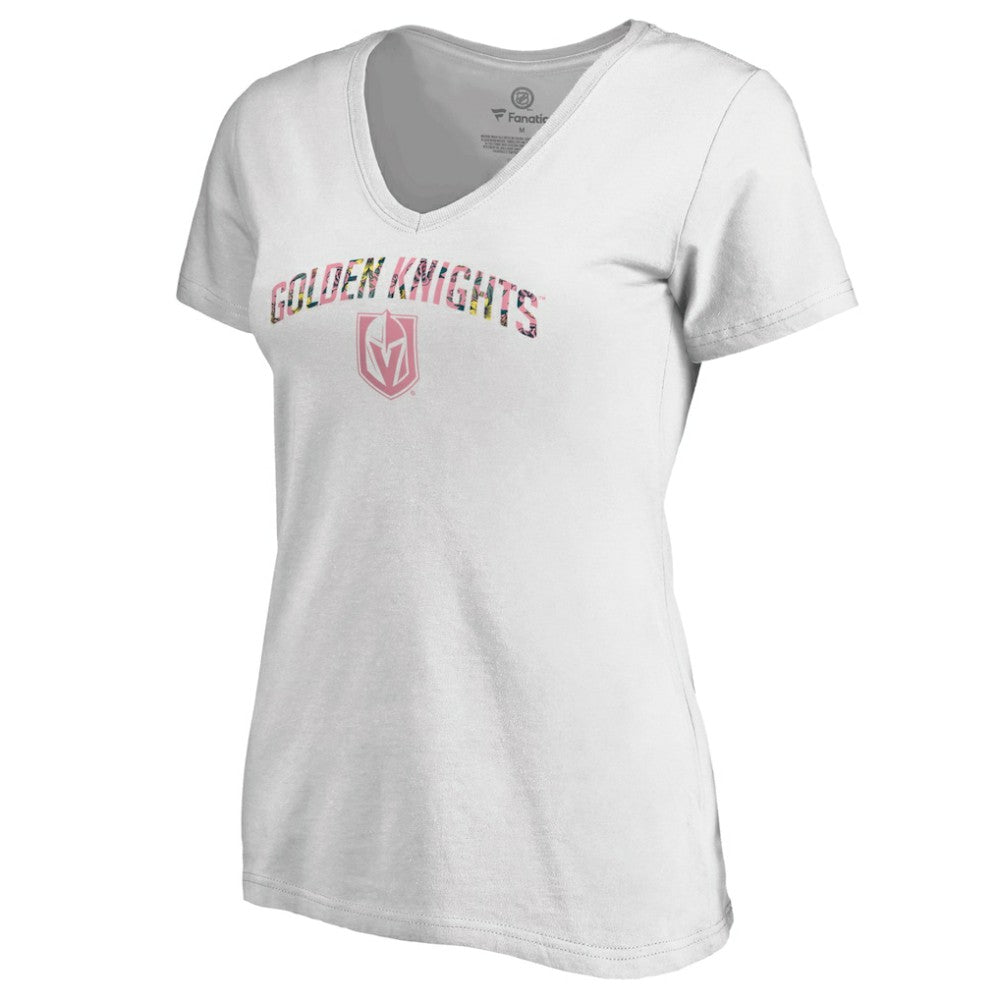 NHL Vegas Golden Knights Women's Floral Arched V-Neck T-Shirt