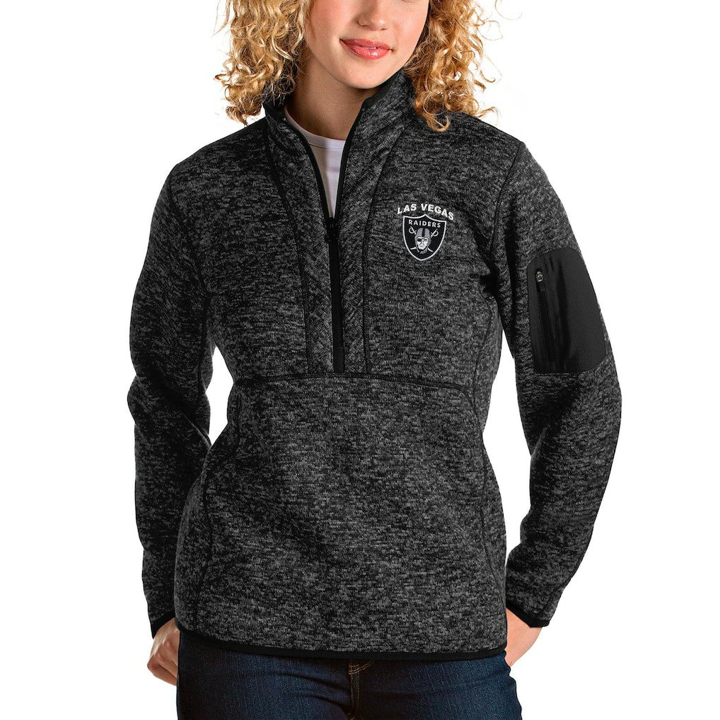 Antigua Women's Fortune Half-Zip Pullover Jacket - Las Vegas Raiders Pullover