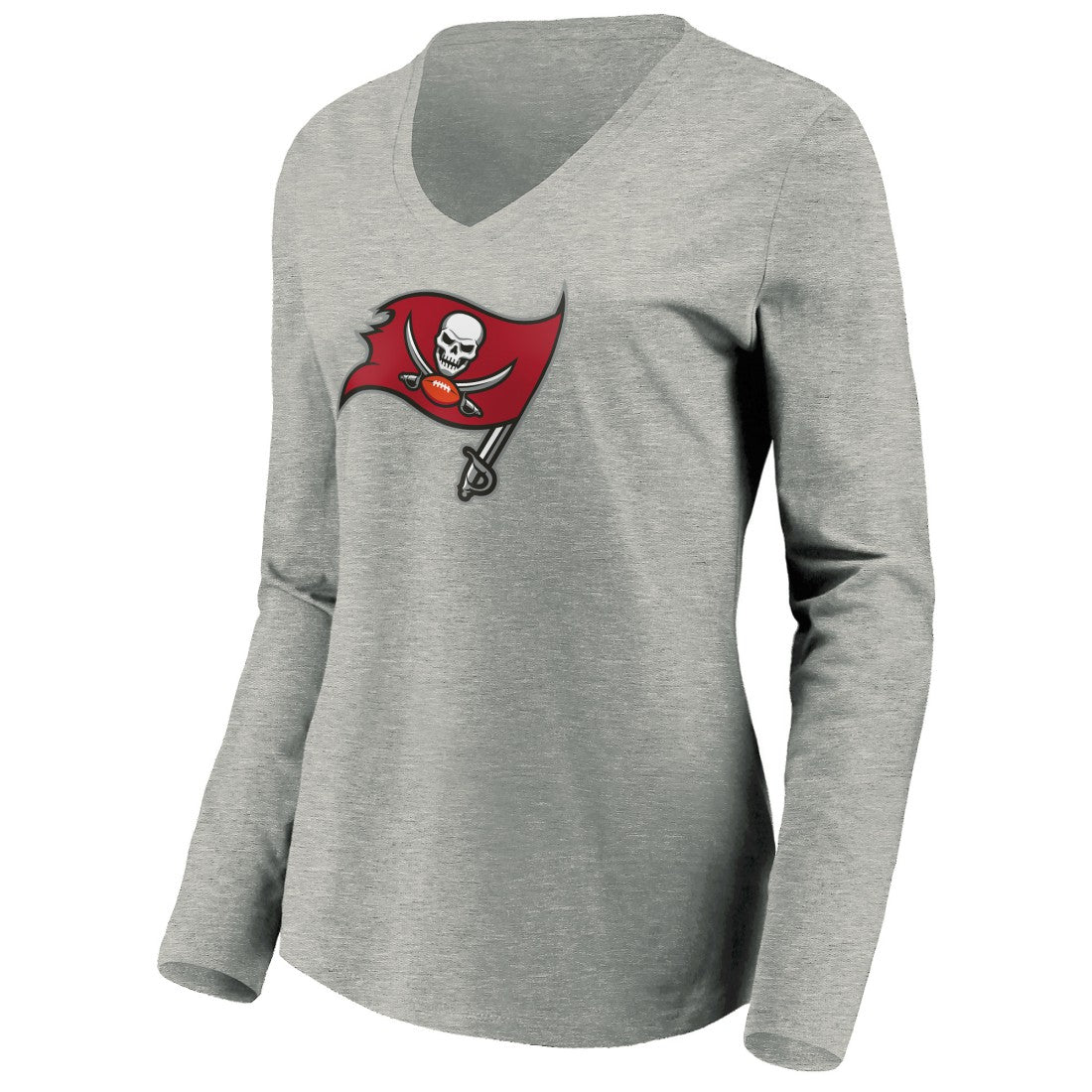 Women's Primary Logo Long Sleeve V-Neck T-Shirt - Tampa Bay Buccaneers T-shirts