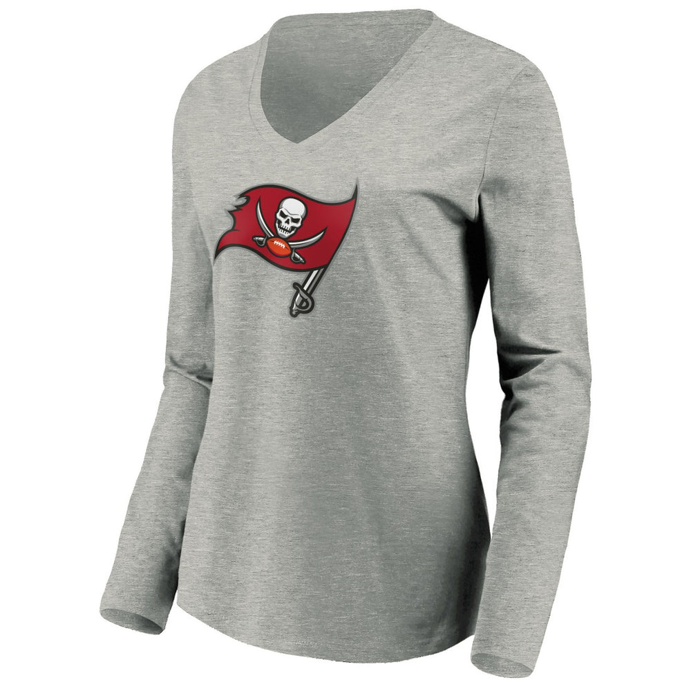 Women's Primary Logo Long Sleeve V-Neck T-Shirt - Tampa Bay Buccaneers T-shirts