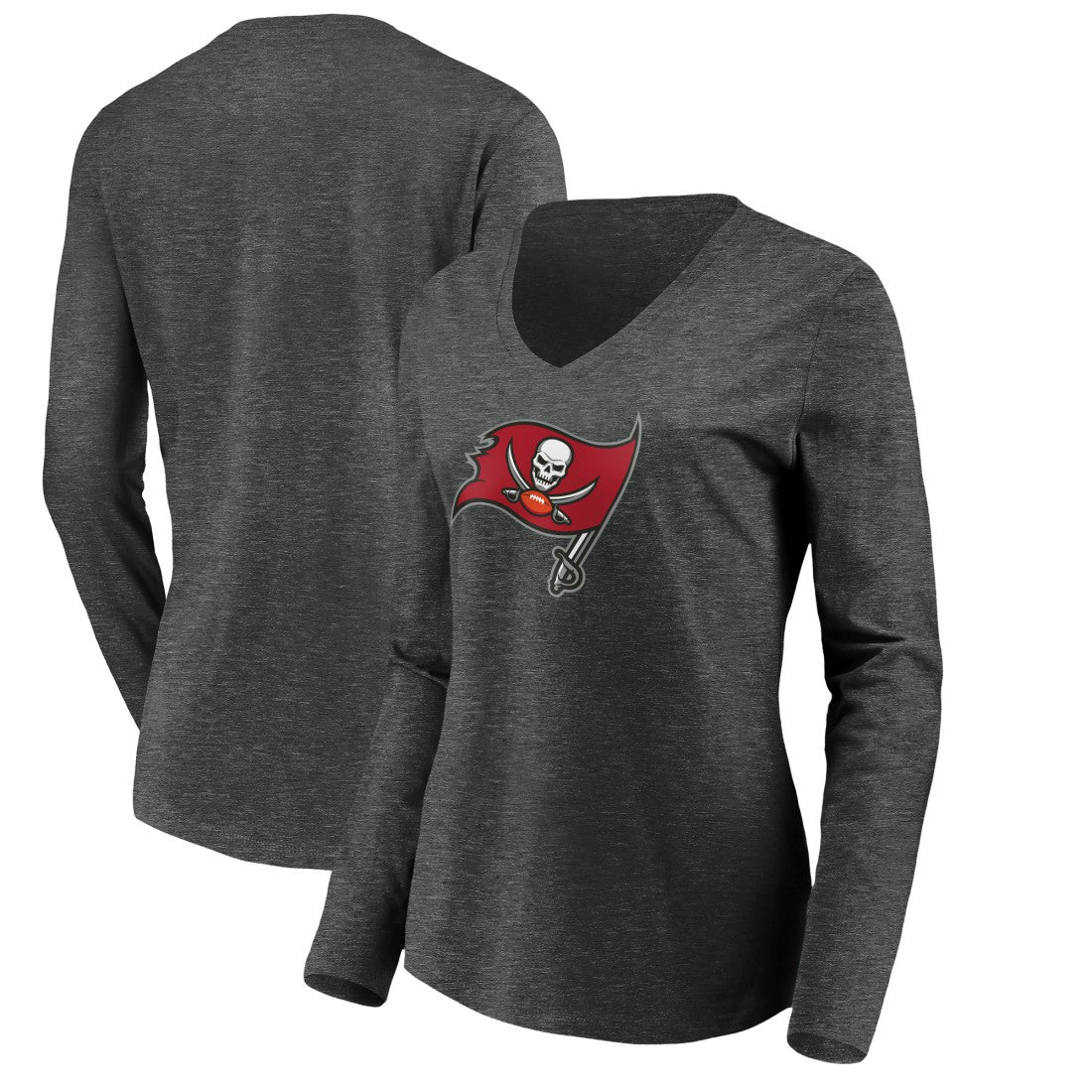 Women's Primary Logo Long Sleeve V-Neck T-Shirt - Tampa Bay Buccaneers T-shirts