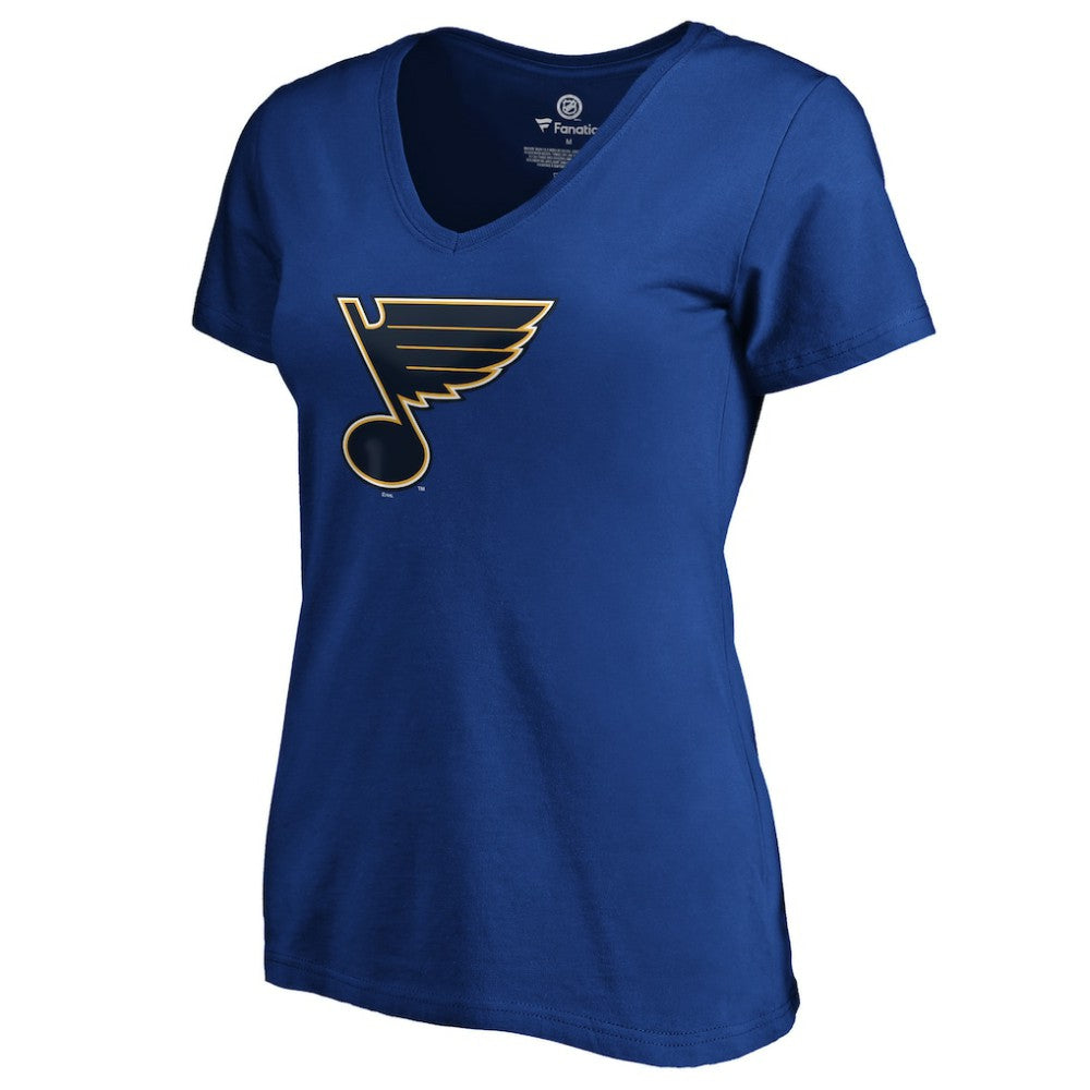 NHL Jordan Binnington St. Louis Blues Women's Playmaker V-Neck T-Shirt