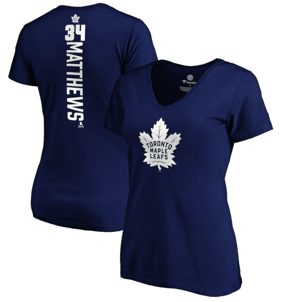 NHL Auston Matthews Toronto Maple Leafs Women's Playmaker V-Neck T-Shirt