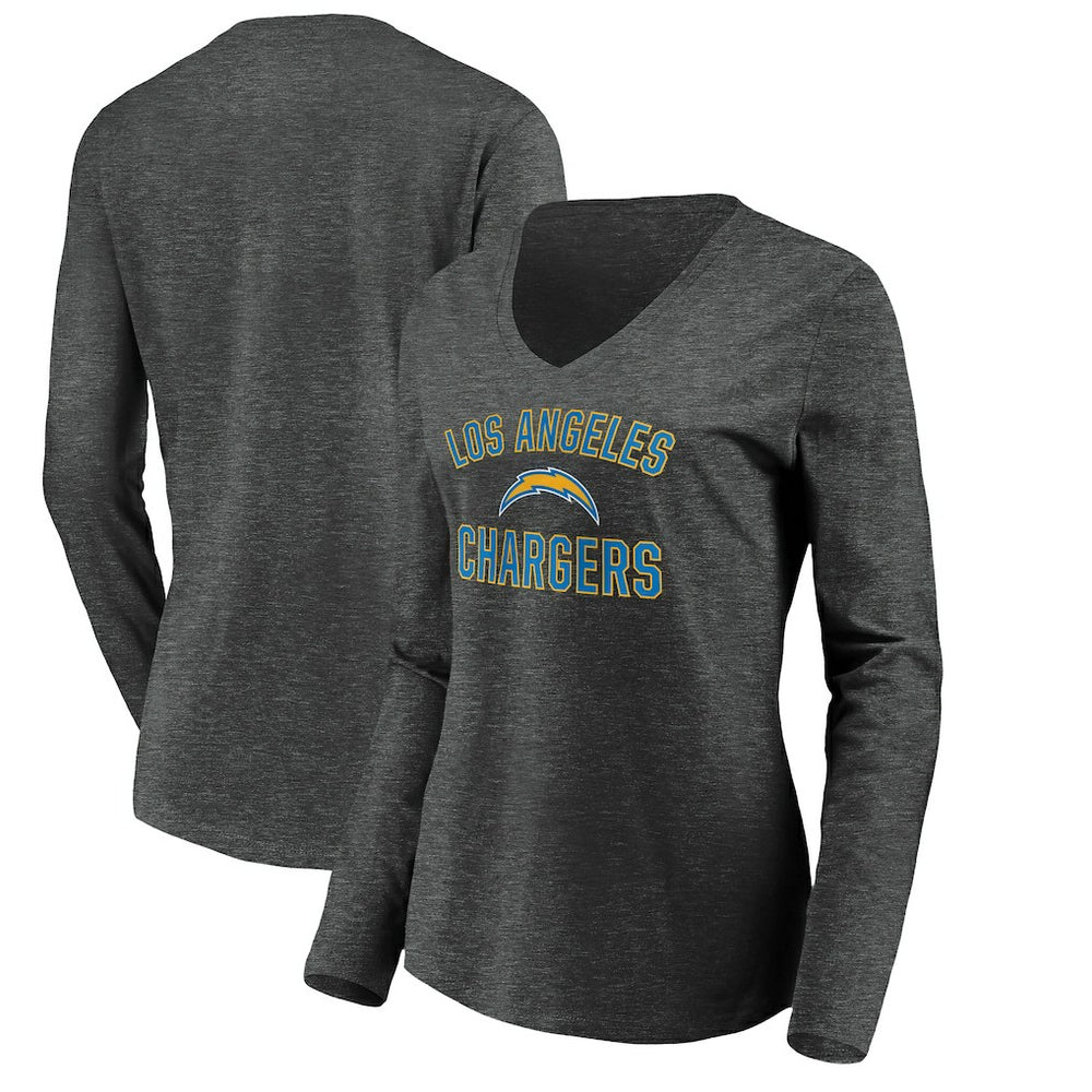 Women's Victory Arch Long Sleeve V-Neck T-Shirt - Los Angeles Chargers T-shirts