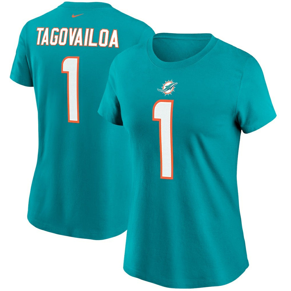 Tua Tagovailoa  Women's Name & Number T-Shirt - Miami Dolphins T-shirts