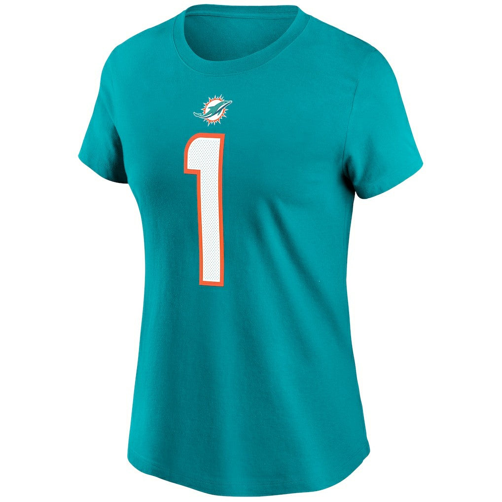 Tua Tagovailoa  Women's Name & Number T-Shirt - Miami Dolphins T-shirts