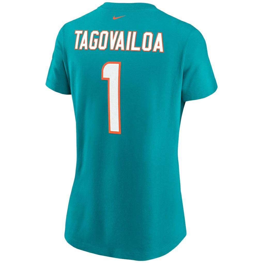 Tua Tagovailoa  Women's Name & Number T-Shirt - Miami Dolphins T-shirts