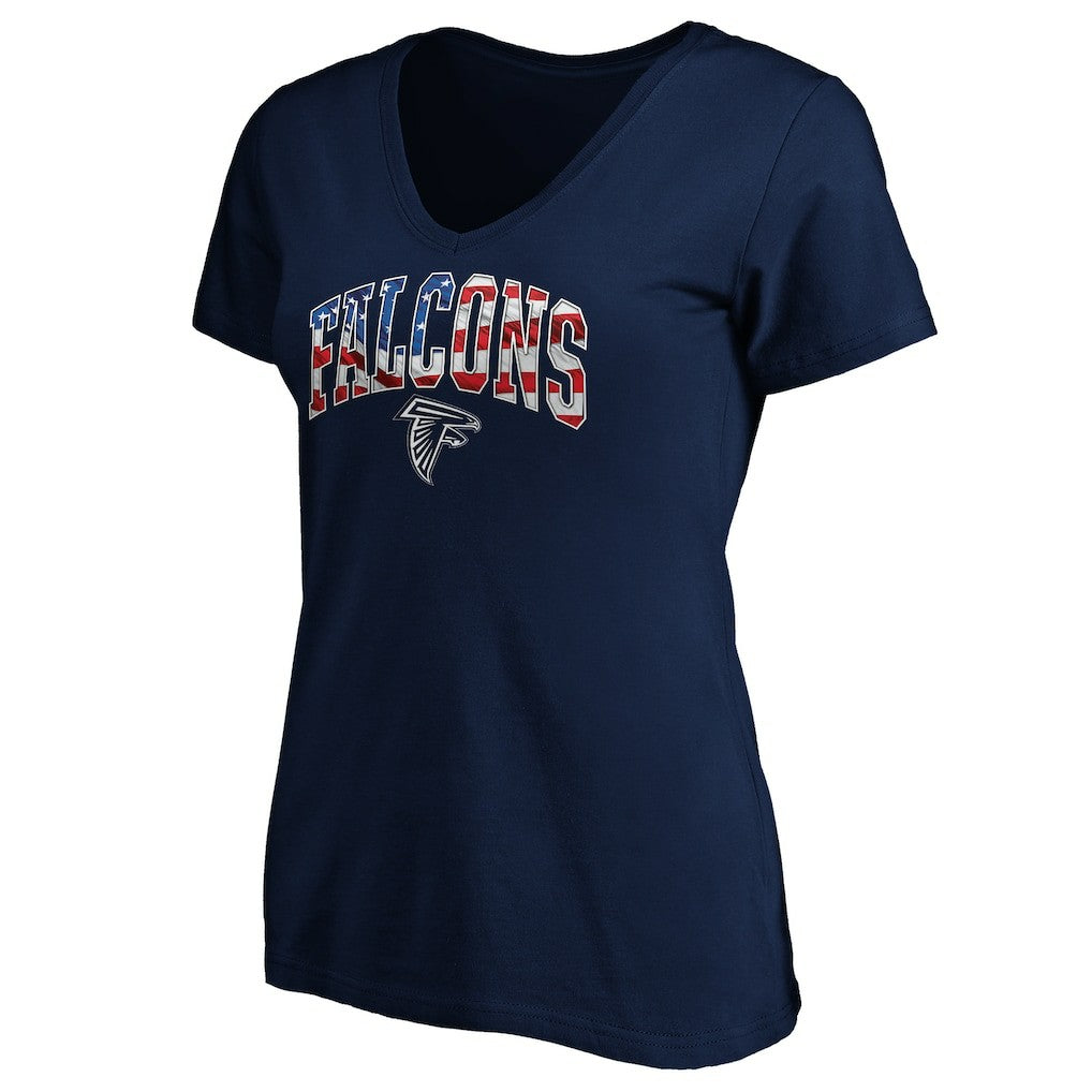 Logo Women's Banner Wave V-Neck T-Shirt - Atlanta Falcons T-shirts