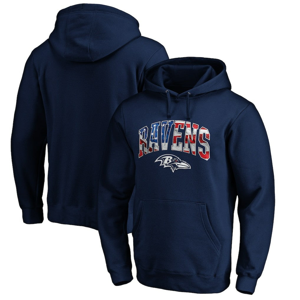Banner Wave Fitted Pullover Hoodie - Baltimore Ravens Hoodies