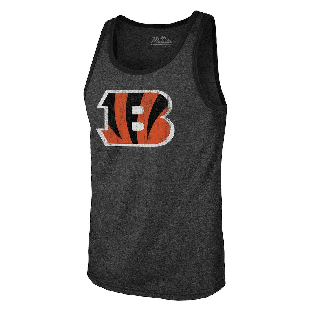 Joe Burrow  Majestic Threads Name & Number Tri-Blend Tank Top - Cincinnati Bengals Tops