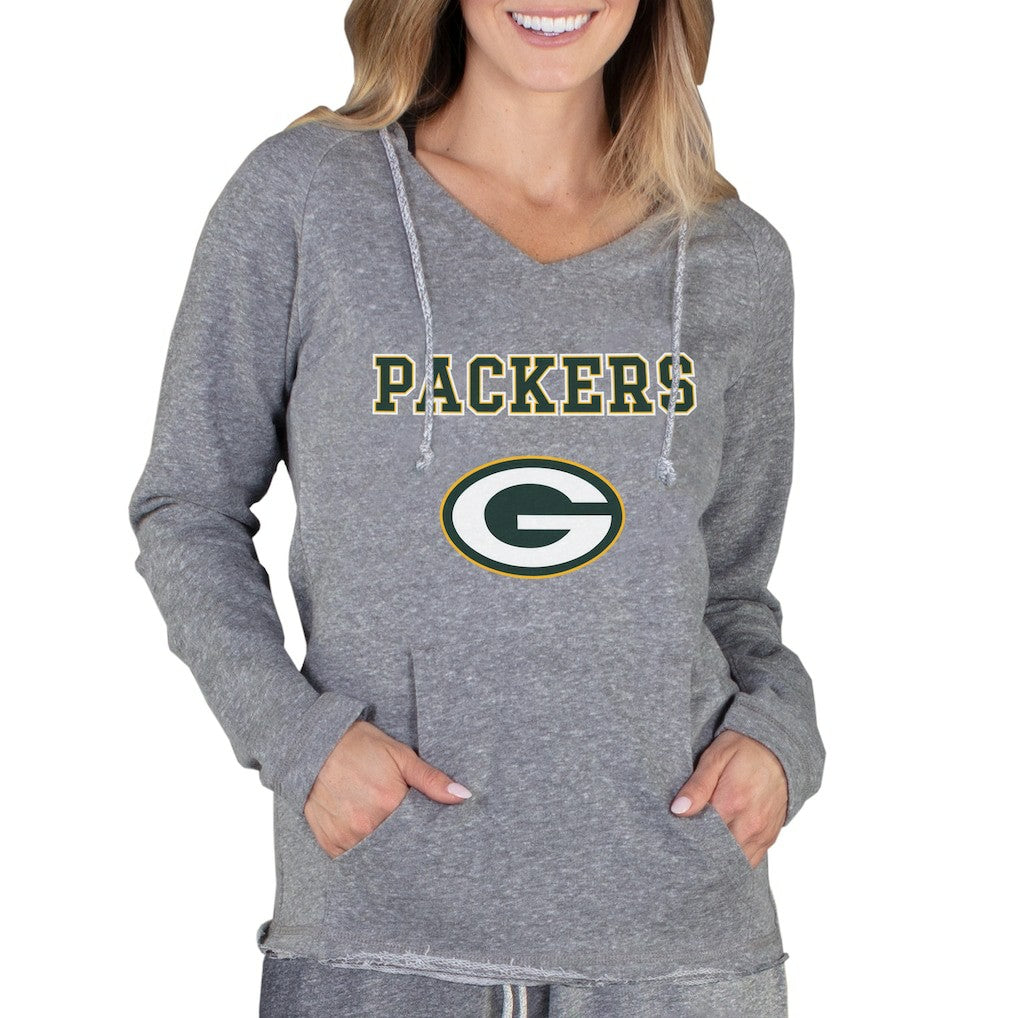 Concepts Sport Women's Mainstream Tri-Blend Raglan Hoodie V-Neck Top - Green Bay Packers Hoodies