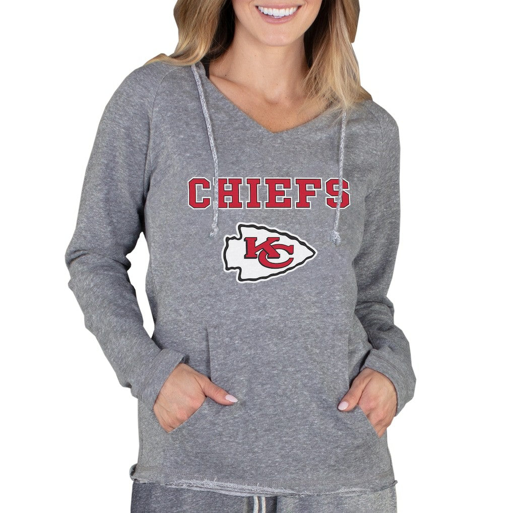 Concepts Sport Women's Mainstream Tri-Blend Raglan Hoodie V-Neck Top - Kansas City Chiefs Hoodies