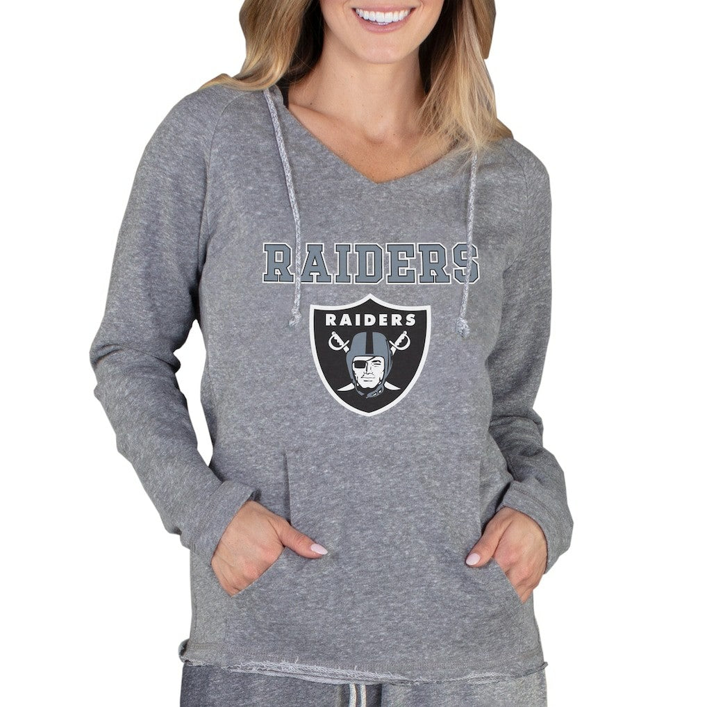 Concepts Sport Women's Mainstream Tri-Blend Raglan Hoodie V-Neck Top - Las Vegas Raiders Hoodies