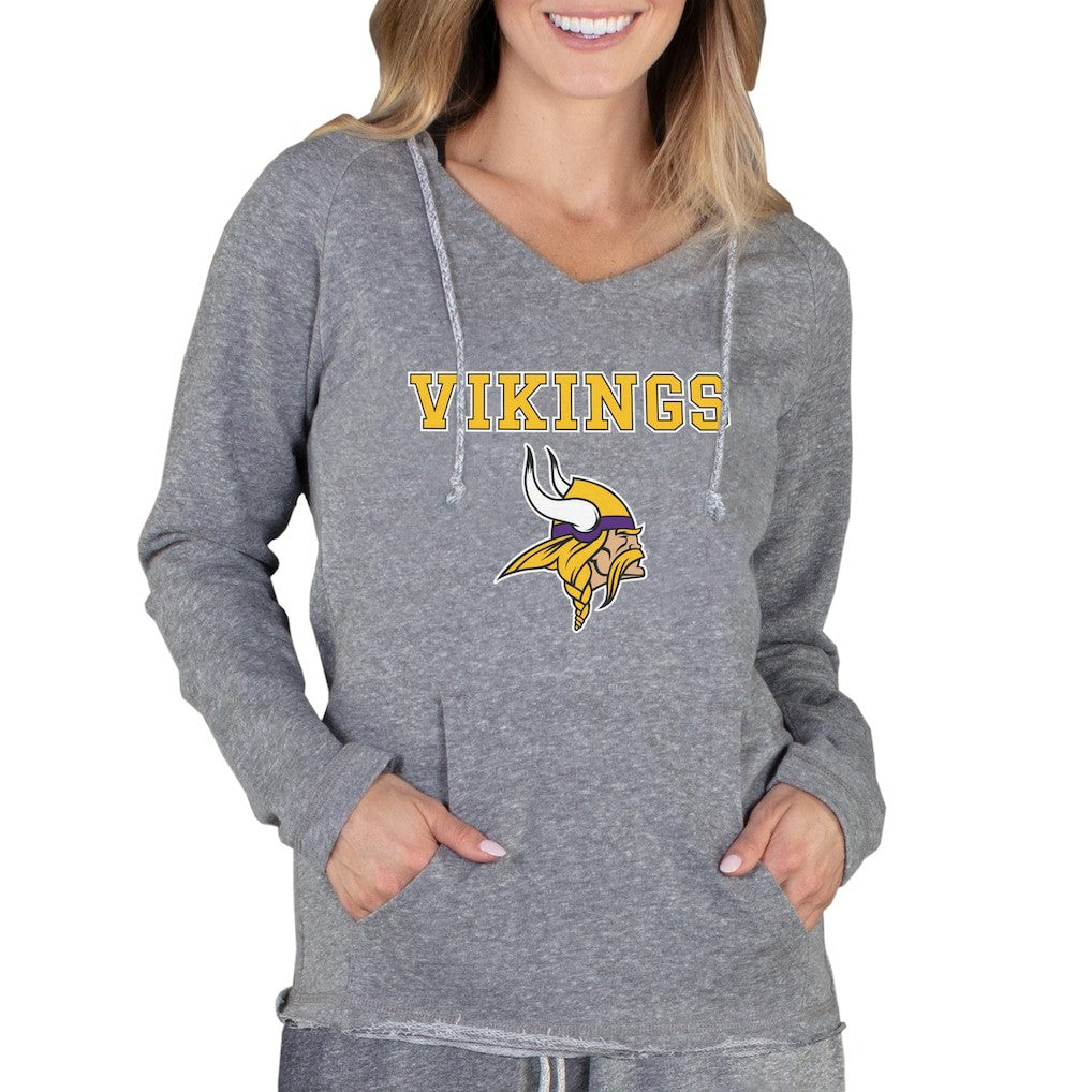 Concepts Sport Women's Mainstream Tri-Blend Raglan Hoodie V-Neck Top - Minnesota Vikings Hoodies