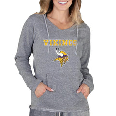 Concepts Sport Women's Mainstream Tri-Blend Raglan Hoodie V-Neck Top - Minnesota Vikings Hoodies