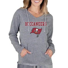 Concepts Sport Women's Mainstream Tri-Blend Raglan Hoodie V-Neck Top - Tampa Bay Buccaneers Hoodies
