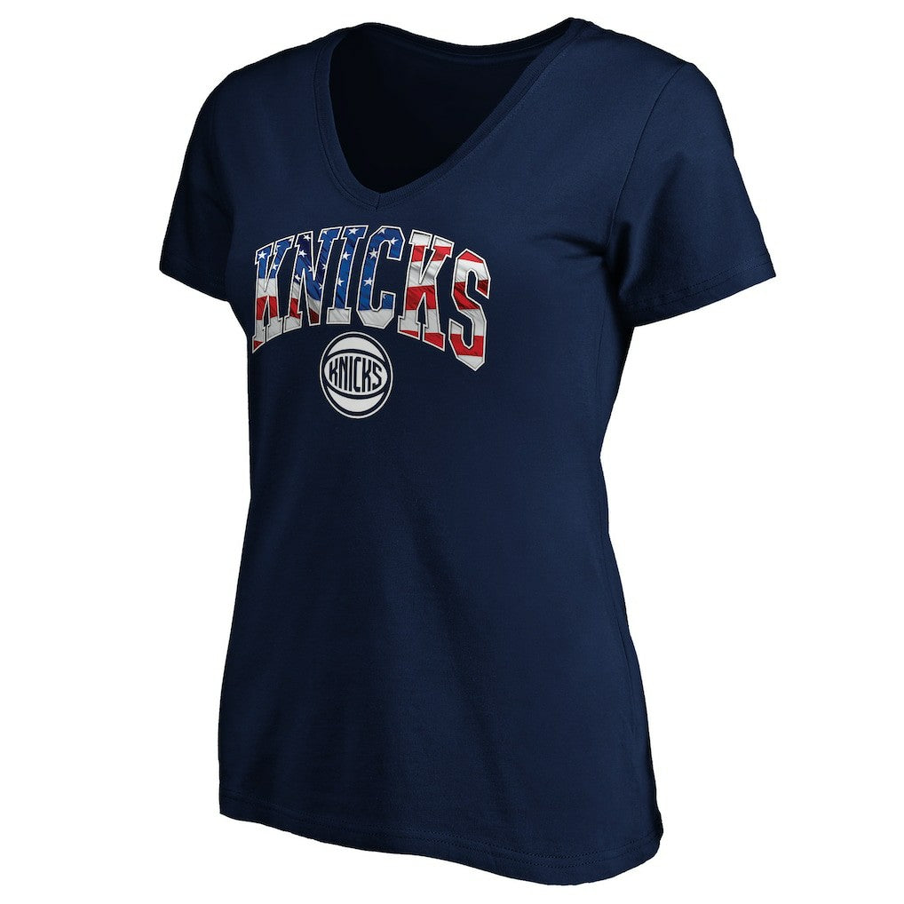 New York Knicks Women's Banner Wave V-Neck T-Shirt