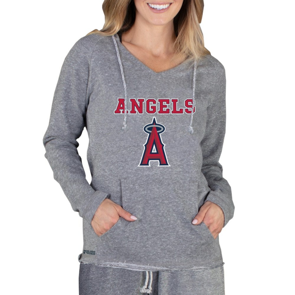 Gray Los Angeles Angels Concepts Sport Women's Mainstream Terry Long Sleeve Hoodie Top