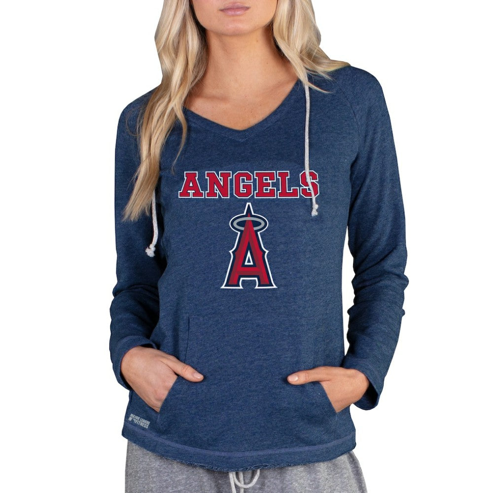 Navy Los Angeles Angels Concepts Sport Women's Mainstream Terry Long Sleeve Hoodie Top