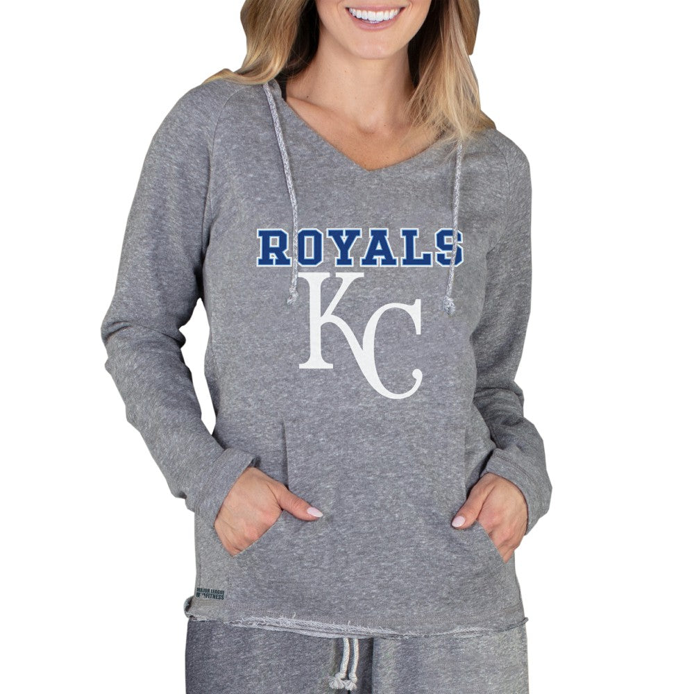Gray Kansas City Royals Concepts Sport Women's Mainstream Terry Long Sleeve Hoodie Top