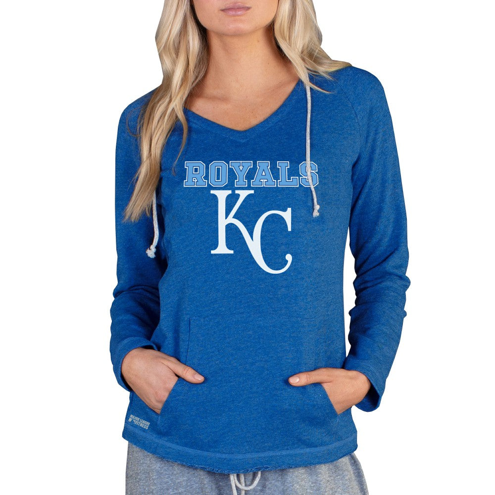Royal Kansas City Royals Concepts Sport Women's Mainstream Terry Long Sleeve Hoodie Top