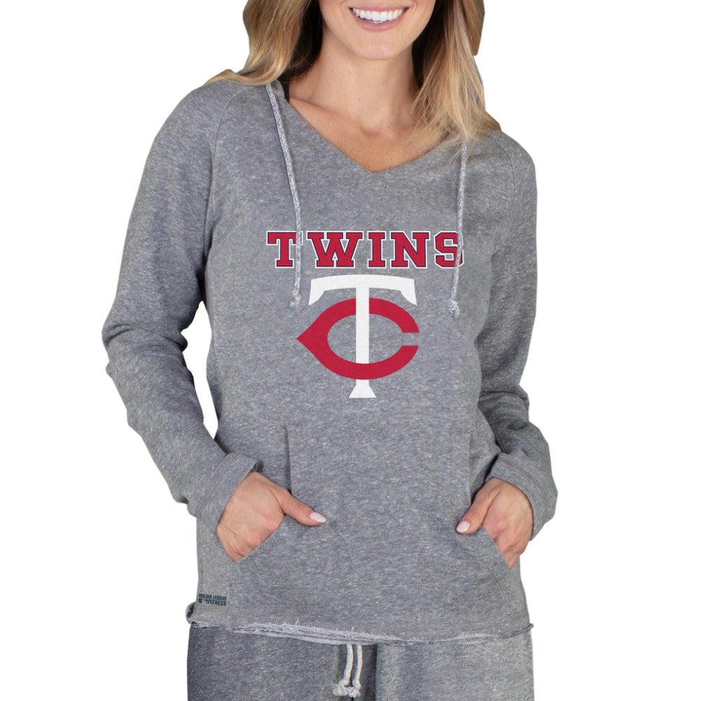 Gray Minnesota Twins Concepts Sport Women's Mainstream Terry Long Sleeve Hoodie Top