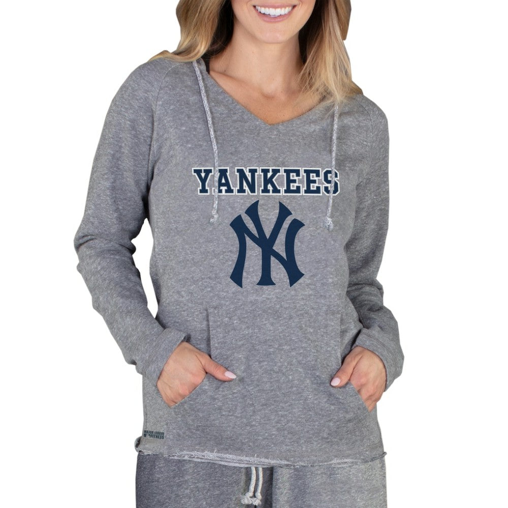 Gray New York Yankees Concepts Sport Women's Mainstream Terry Long Sleeve Hoodie Top