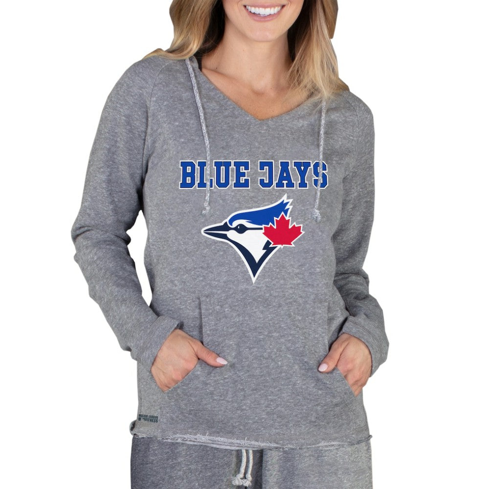 Gray Toronto Blue Jays Concepts Sport Women's Mainstream Terry Long Sleeve Hoodie Top