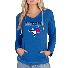 Royal Toronto Blue Jays Concepts Sport Women's Mainstream Terry Long Sleeve Hoodie Top