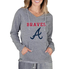 Gray Atlanta Braves Concepts Sport Women's Mainstream Terry Long Sleeve Hoodie Top