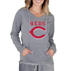 Gray Cincinnati Reds Concepts Sport Women's Mainstream Terry Long Sleeve Hoodie Top