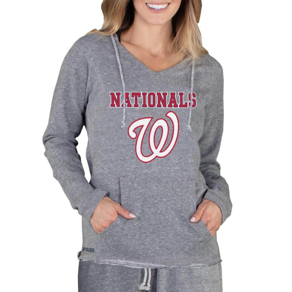 Gray Washington Nationals Concepts Sport Women's Mainstream Terry Long Sleeve Hoodie Top